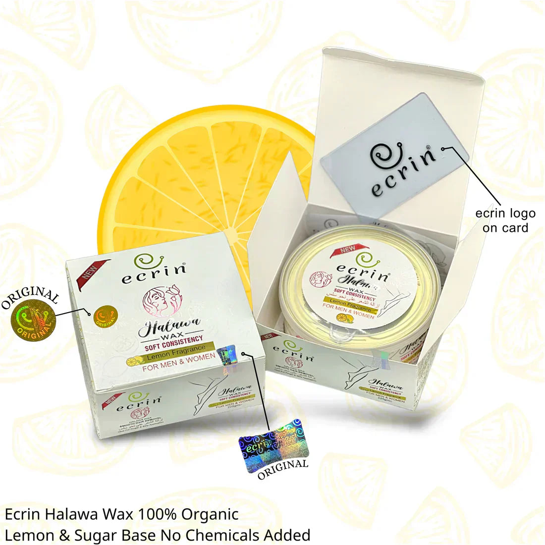 Ecrin Organic Halawa Wax 100% Lemon & Sugar Base